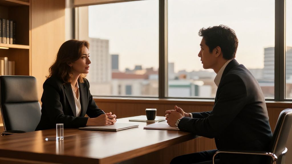 Mentor financiero profesional en su oficina de Madrid